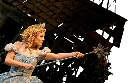 Glinda Pointing Her Wand at Elphaba